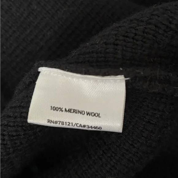 Eileen Fisher | Black Knit Wool Sweater Jacket - Picture 4 of 6